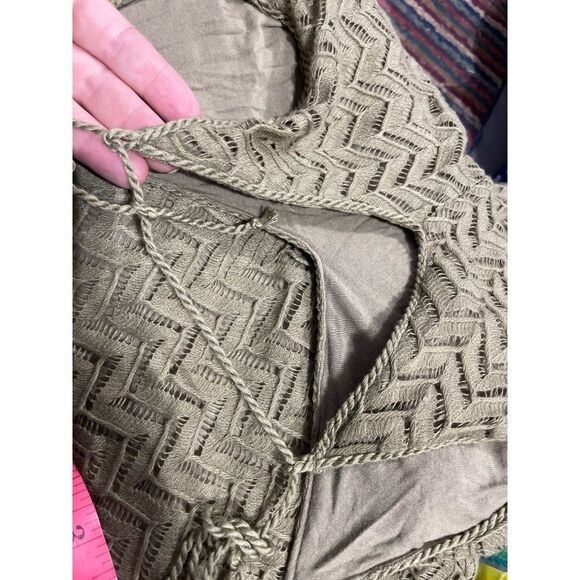 Guess Los Angeles Chevron Knit Maxi Slip Dress Green Sz S - Picture 13 of 13